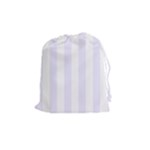 Vertical Stripes - White and Pastel Violet Drawstring Pouch (M)