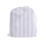 Vertical Stripes - White and Pastel Violet Drawstring Pouch (XL)