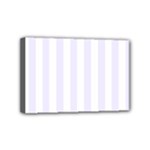 Vertical Stripes - White and Pastel Violet Mini Canvas 6  x 4  (Stretched)