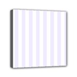 Vertical Stripes - White and Pastel Violet Mini Canvas 6  x 6  (Stretched)
