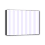 Vertical Stripes - White and Pastel Violet Mini Canvas 7  x 5  (Stretched)