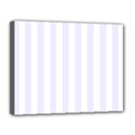 Vertical Stripes - White and Pastel Violet Canvas 14  x 11  (Stretched)