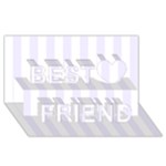 Vertical Stripes - White and Pastel Violet Best Friends 3D Greeting Card (8x4)