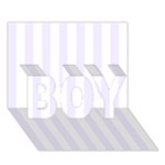 Vertical Stripes - White and Pastel Violet BOY 3D Greeting Card (7x5)