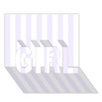 Vertical Stripes - White and Pastel Violet GIRL 3D Greeting Card (7x5)