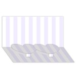 Vertical Stripes - White and Pastel Violet Twin Heart Bottom 3D Greeting Card (8x4)