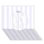 Vertical Stripes - White and Pastel Violet Peace Sign 3D Greeting Card (7x5)