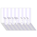 Vertical Stripes - White and Pastel Violet BEST SIS 3D Greeting Card (8x4)
