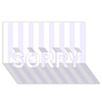 Vertical Stripes - White and Pastel Violet SORRY 3D Greeting Card (8x4)