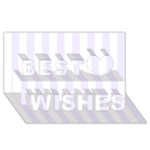 Vertical Stripes - White and Pastel Violet Best Wish 3D Greeting Card (8x4)