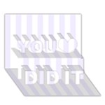 Vertical Stripes - White and Pastel Violet You Did It 3D Greeting Card (7x5)
