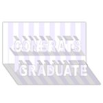 Vertical Stripes - White and Pastel Violet Congrats Graduate 3D Greeting Card (8x4)