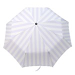 Vertical Stripes - White and Pastel Violet Folding Umbrella