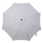 Vertical Stripes - White and Pastel Violet Hook Handle Umbrella (Medium)