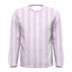Vertical Stripes - White and Pale Thistle Violet Men s Long Sleeve T-shirt