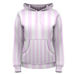 Vertical Stripes - White and Pale Thistle Violet Women s Pullover Hoodie