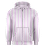 Vertical Stripes - White and Pale Thistle Violet Men s Zipper Hoodie