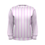 Vertical Stripes - White and Pale Thistle Violet Women s Sweatshirt