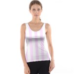 Vertical Stripes - White and Pale Thistle Violet Tank Top
