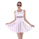 Vertical Stripes - White and Pale Thistle Violet Skater Dress