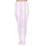 Vertical Stripes - White and Pale Thistle Violet Women s Tights
