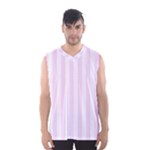 Vertical Stripes - White and Pale Thistle Violet Men s Basketball Tank Top