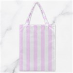 Vertical Stripes - White and Pale Thistle Violet Classic Tote Bag