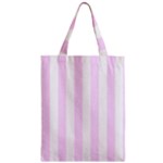 Vertical Stripes - White and Pale Thistle Violet Zipper Classic Tote Bag