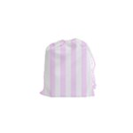 Vertical Stripes - White and Pale Thistle Violet Drawstring Pouch (XS)