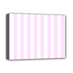 Vertical Stripes - White and Pale Thistle Violet Deluxe Canvas 16  x 12  (Stretched)