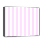 Vertical Stripes - White and Pale Thistle Violet Deluxe Canvas 20  x 16  (Stretched)