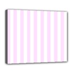 Vertical Stripes - White and Pale Thistle Violet Deluxe Canvas 24  x 20  (Stretched)