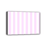 Vertical Stripes - White and Pale Thistle Violet Mini Canvas 6  x 4  (Stretched)