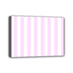 Vertical Stripes - White and Pale Thistle Violet Mini Canvas 7  x 5  (Stretched)