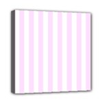 Vertical Stripes - White and Pale Thistle Violet Mini Canvas 8  x 8  (Stretched)