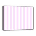 Vertical Stripes - White and Pale Thistle Violet Canvas 16  x 12  (Stretched)
