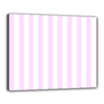 Vertical Stripes - White and Pale Thistle Violet Canvas 20  x 16  (Stretched)