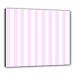 Vertical Stripes - White and Pale Thistle Violet Canvas 24  x 20  (Stretched)