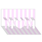 Vertical Stripes - White and Pale Thistle Violet MOM 3D Greeting Card (8x4)
