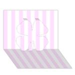 Vertical Stripes - White and Pale Thistle Violet Clover 3D Greeting Card (7x5)