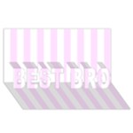 Vertical Stripes - White and Pale Thistle Violet BEST BRO 3D Greeting Card (8x4)