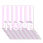 Vertical Stripes - White and Pale Thistle Violet HOPE 3D Greeting Card (7x5)