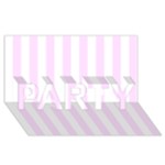 Vertical Stripes - White and Pale Thistle Violet PARTY 3D Greeting Card (8x4)