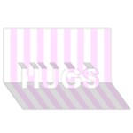 Vertical Stripes - White and Pale Thistle Violet HUGS 3D Greeting Card (8x4)