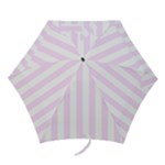 Vertical Stripes - White and Pale Thistle Violet Mini Umbrella