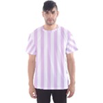 Vertical Stripes - White and Thistle Violet Men s Sport Mesh Tee