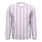 Vertical Stripes - White and Thistle Violet Men s Long Sleeve T-shirt