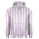 Vertical Stripes - White and Thistle Violet Men s Zipper Hoodie