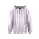 Vertical Stripes - White and Thistle Violet Kid s Zipper Hoodie