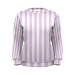 Vertical Stripes - White and Thistle Violet Women s Sweatshirt